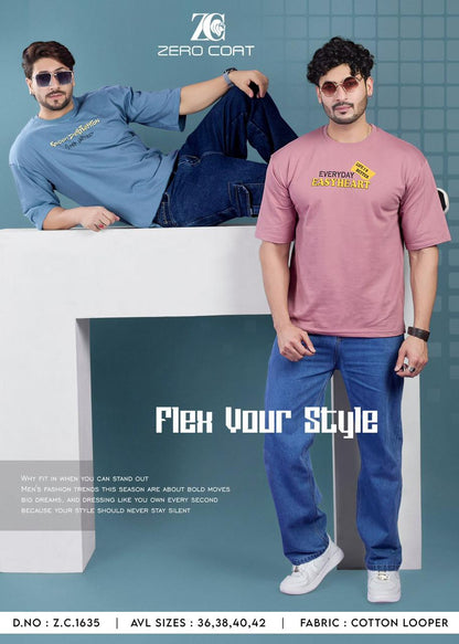 Zc 1635 Zero Coat Cotton Looper Mens Tshirts Manufacturer India