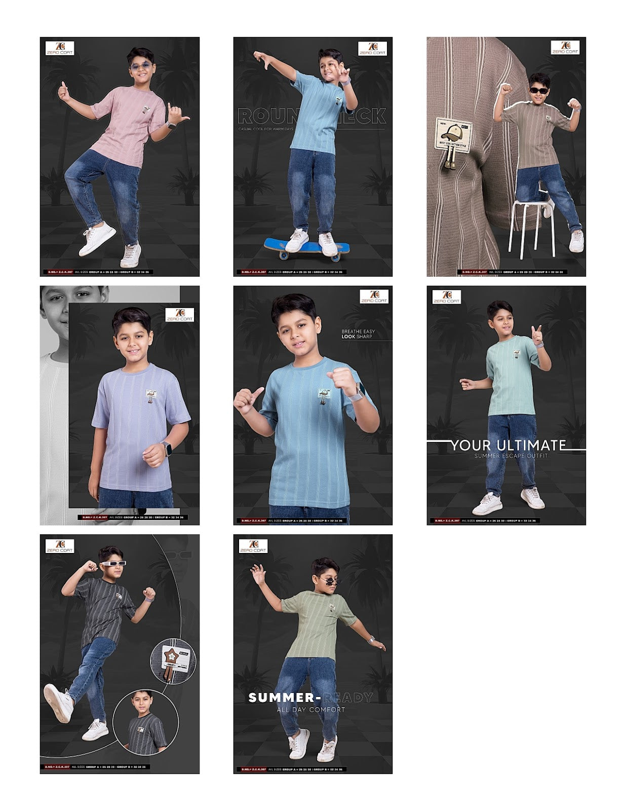 Zck 307 Zero Coat Cotton Boys Tshirt Wholesaler