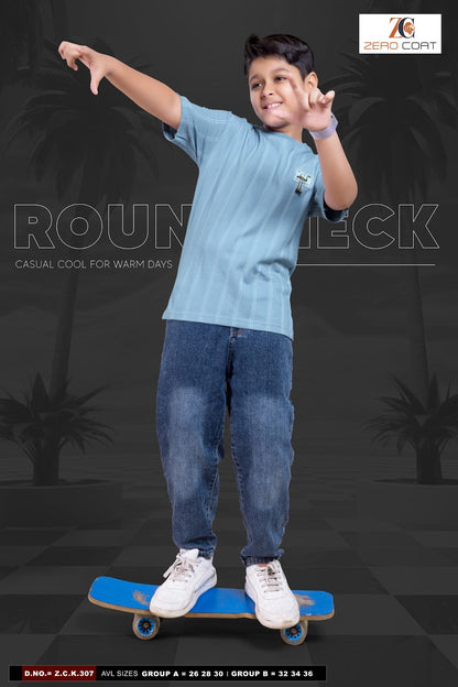 Zck 307 Zero Coat Cotton Boys Tshirt Wholesaler
