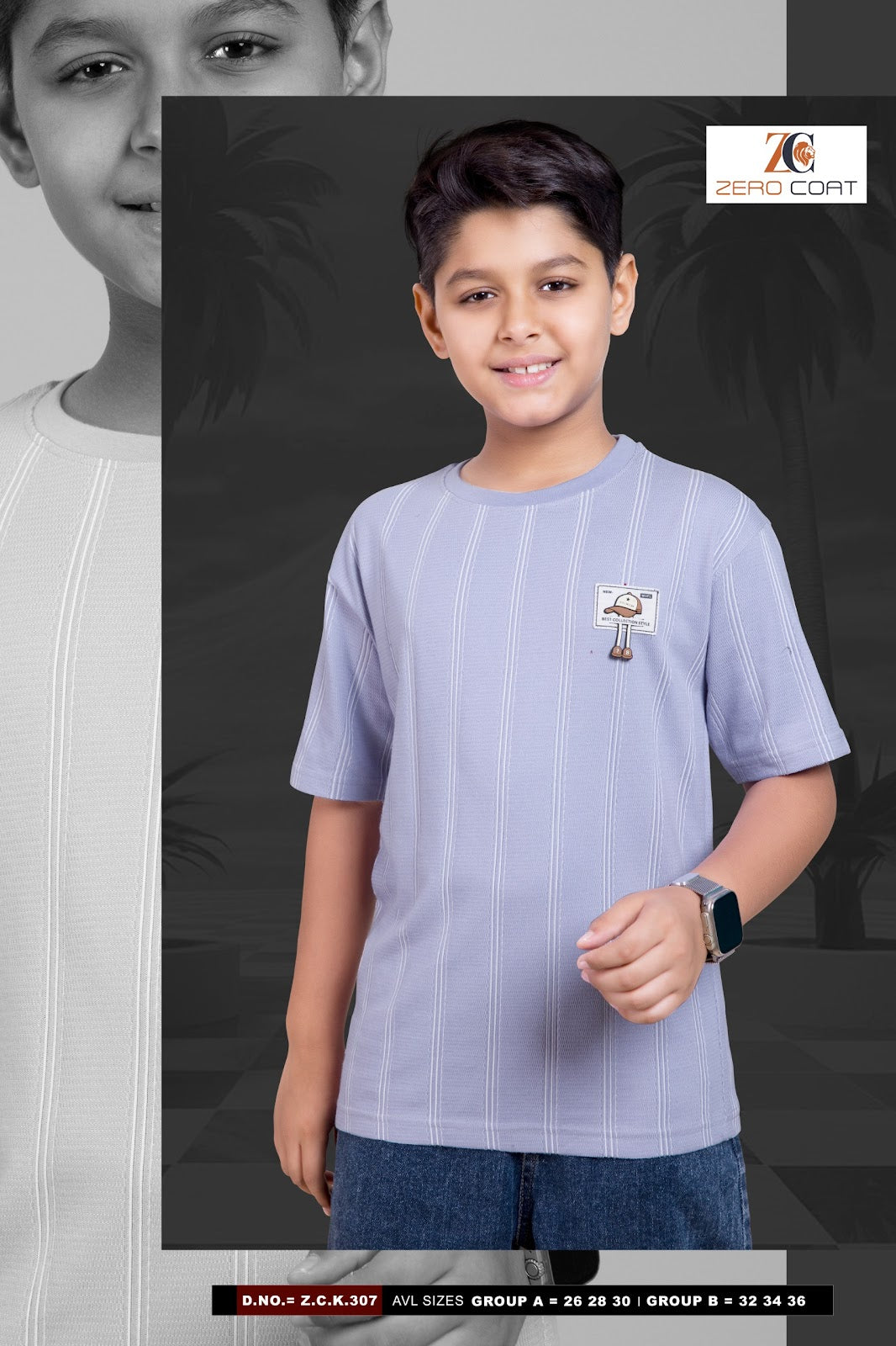 Zck 307 Zero Coat Cotton Boys Tshirt Wholesaler
