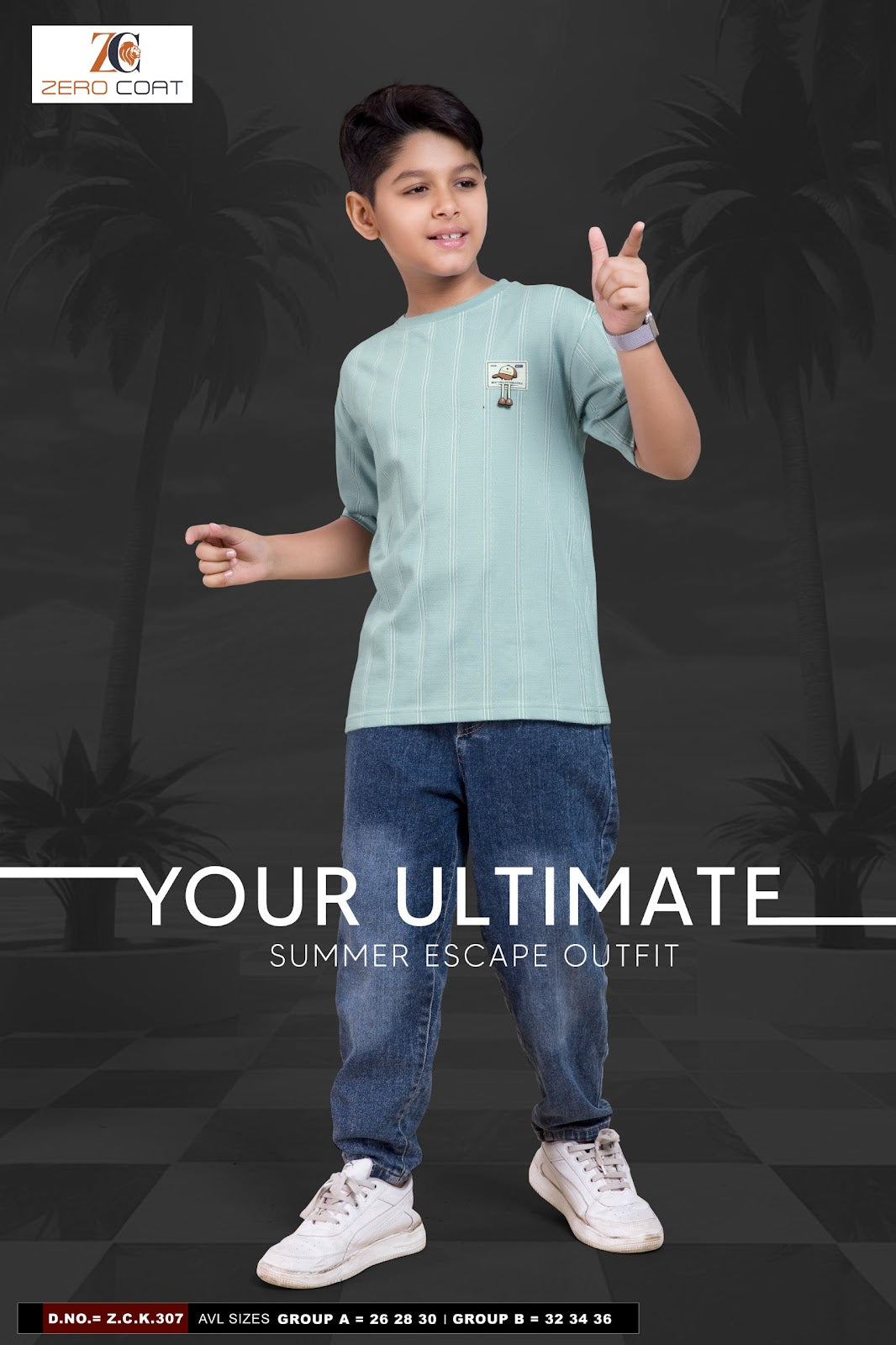 Zck 307 Zero Coat Cotton Boys Tshirt Wholesaler