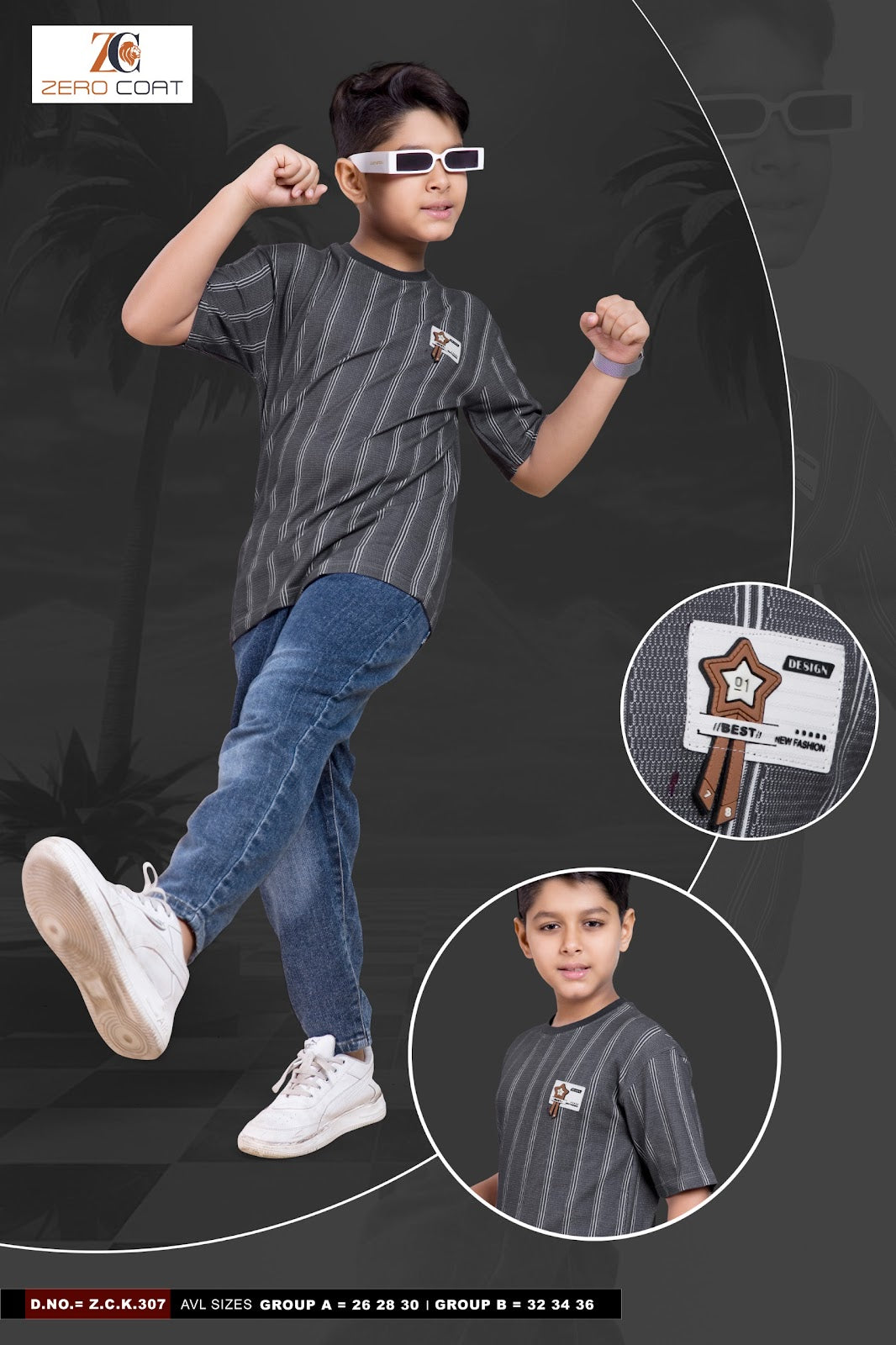 Zck 307 Zero Coat Cotton Boys Tshirt Wholesaler
