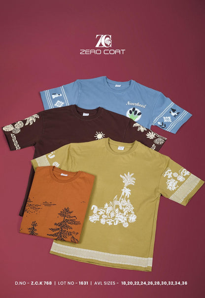 Zck 768 Zero Coat Cotton Boys Tshirt Wholesale