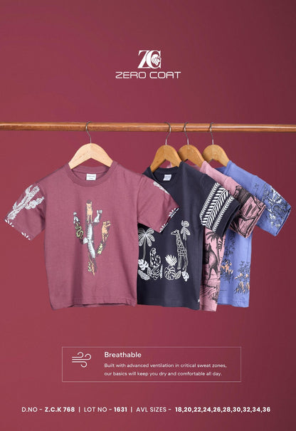 Zck 768 Zero Coat Cotton Boys Tshirt Wholesale