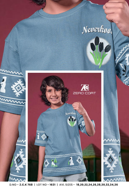 Zck 768 Zero Coat Cotton Boys Tshirt Wholesale