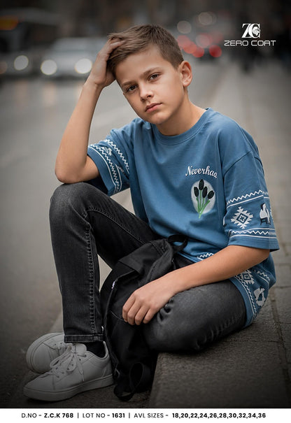 Zck 768 Zero Coat Cotton Boys Tshirt Wholesale