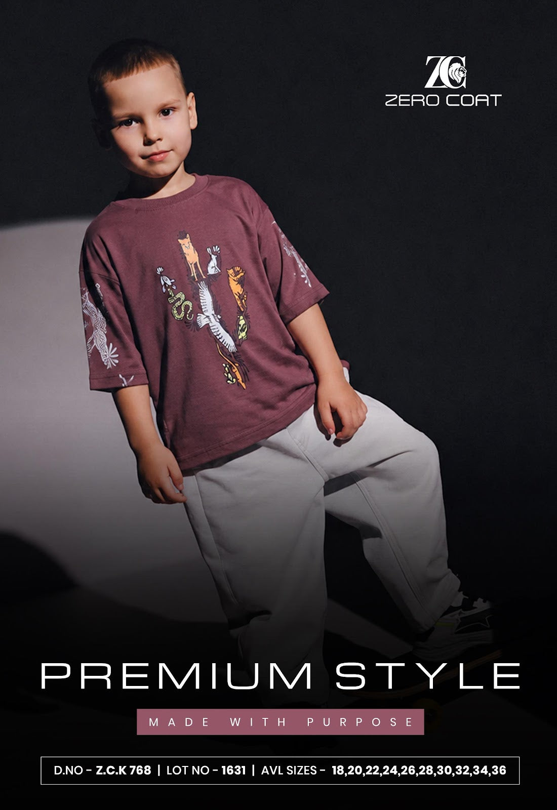 Zck 768 Zero Coat Cotton Boys Tshirt Wholesale