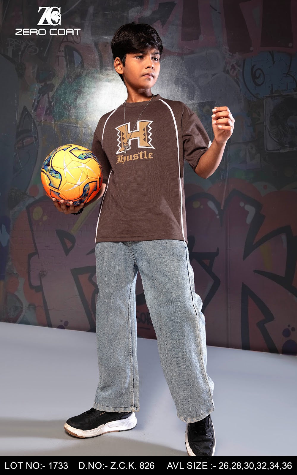 Zck 826 Drop Shoulder Zero Coat Fake Cotton Boys Tshirt Supplier