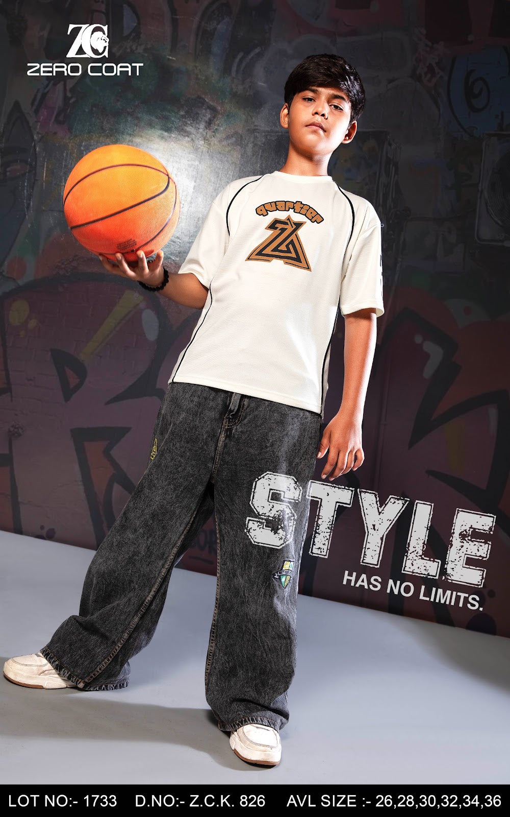 Zck 826 Drop Shoulder Zero Coat Fake Cotton Boys Tshirt Supplier