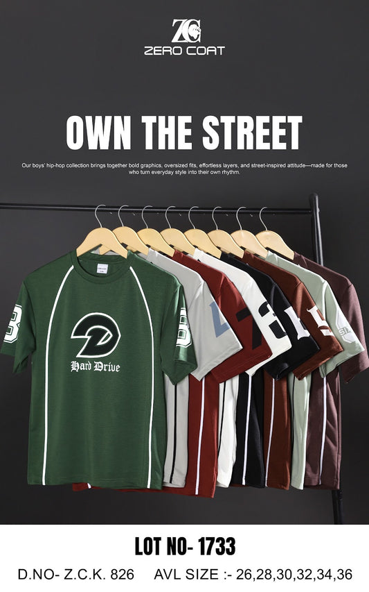 Zck 826 Drop Shoulder Zero Coat Fake Cotton Boys Tshirt Supplier