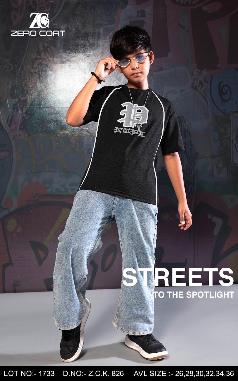 Zck 826 Drop Shoulder Zero Coat Fake Cotton Boys Tshirt Supplier