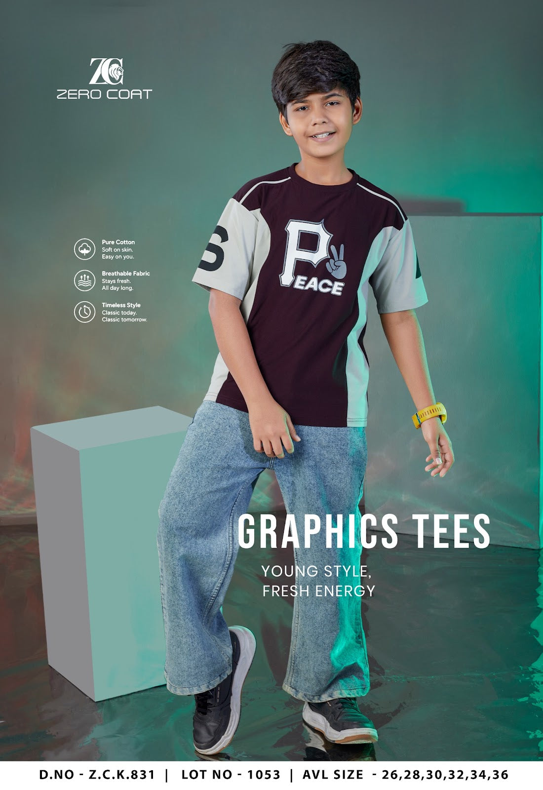 Zck 831 Zero Coat Fake Cotton Boys Tshirt Supplier Ahmedabad