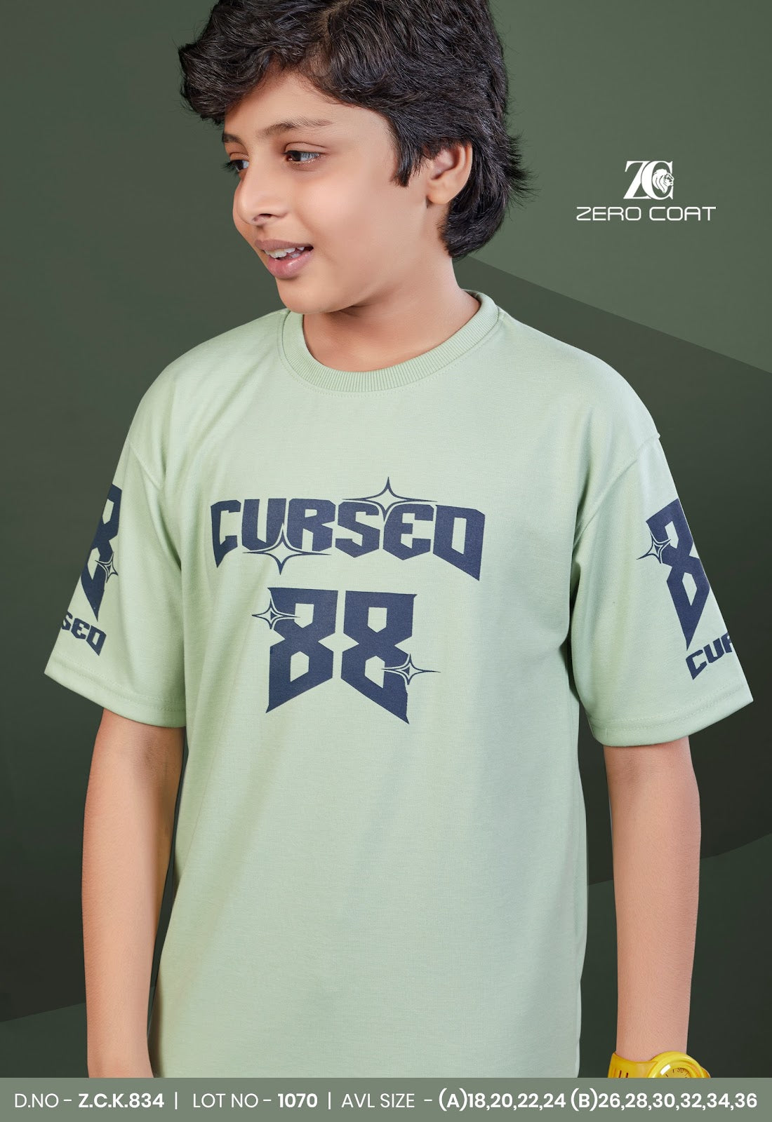 Zck 834 Zero Coat Cotton Boys Tshirt Wholesaler India