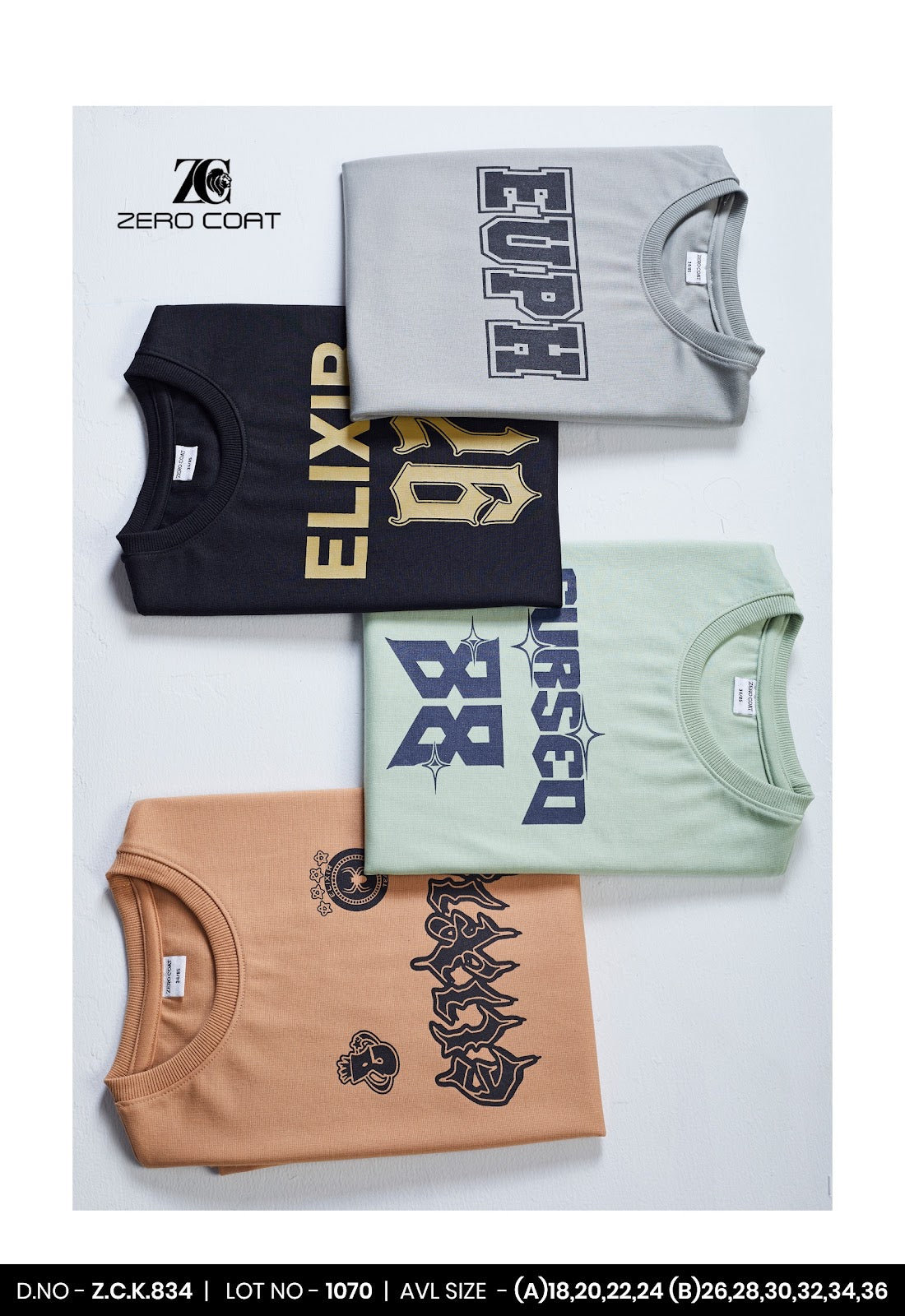 Zck 834 Zero Coat Cotton Boys Tshirt Wholesaler India