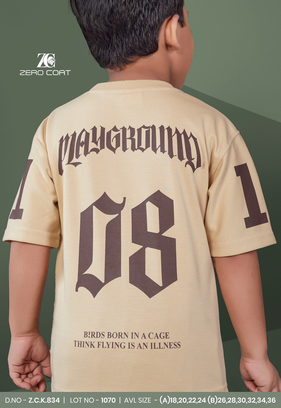 Zck 834 Zero Coat Cotton Boys Tshirt Wholesaler India
