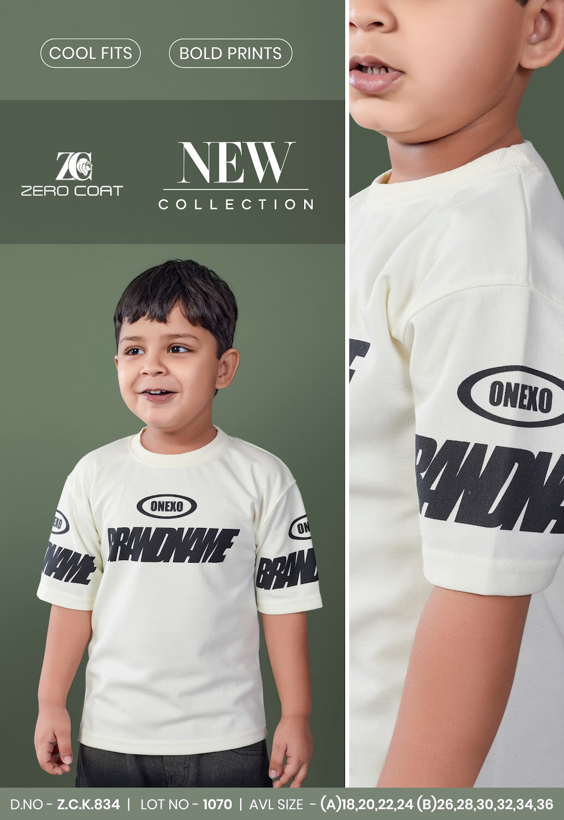 Zck 834 Zero Coat Cotton Boys Tshirt Wholesaler India