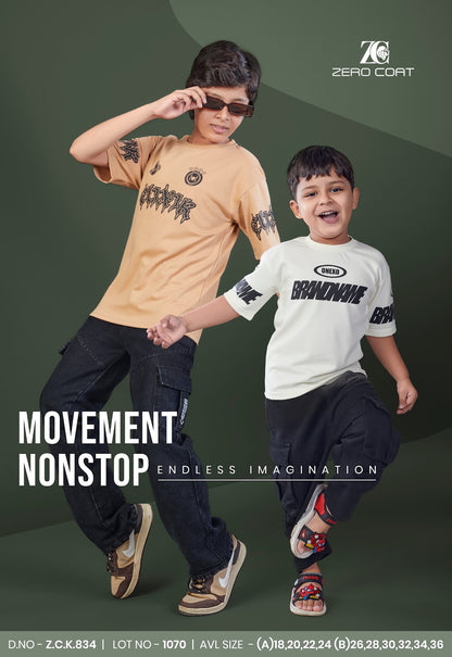 Zck 834 Zero Coat Cotton Boys Tshirt Wholesaler India