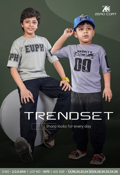Zck 834 Zero Coat Cotton Boys Tshirt Wholesaler India