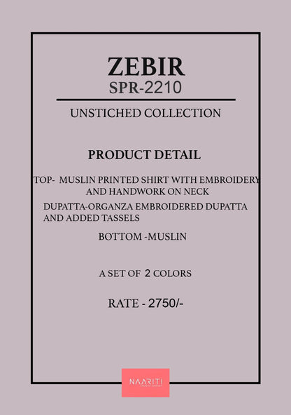 Zebir Naariti Muslin Pant Style Suits Manufacturer India