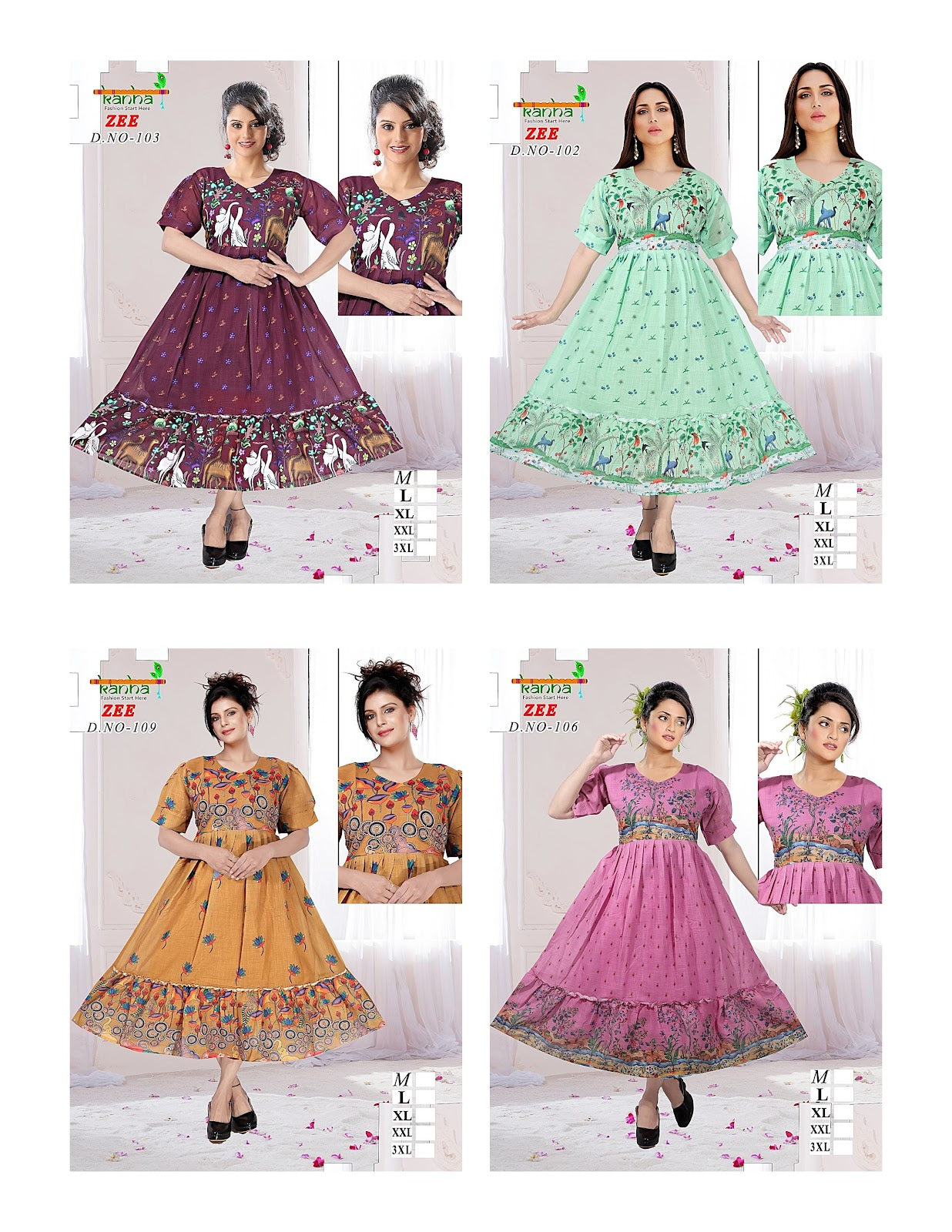 Zee Kanha Linen Anarkali Kurtis Wholesale