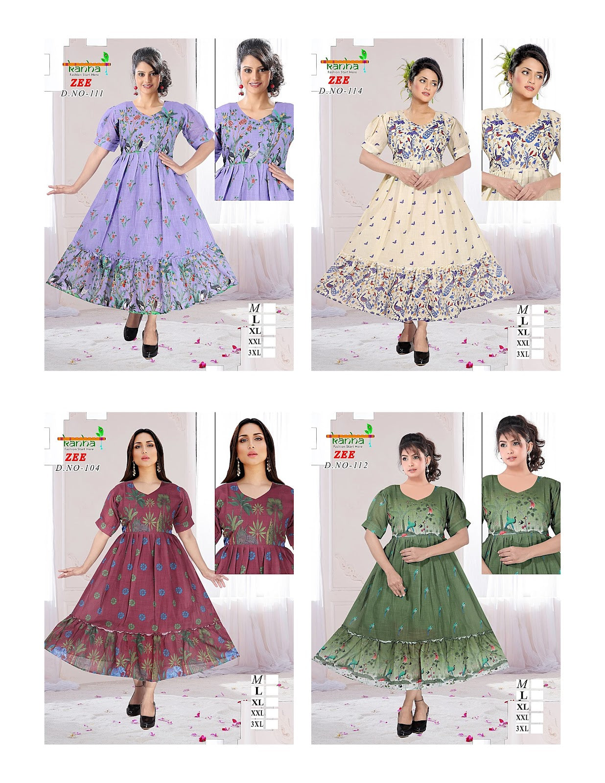 Zee Kanha Linen Anarkali Kurtis Wholesale