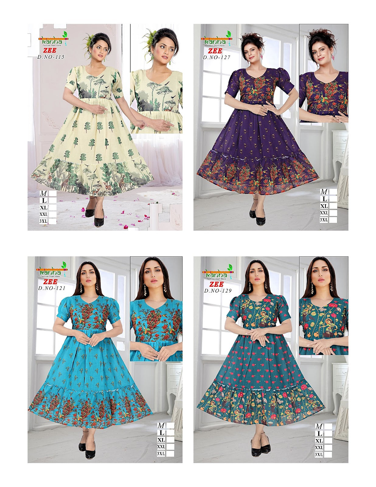 Zee Kanha Linen Anarkali Kurtis Wholesale