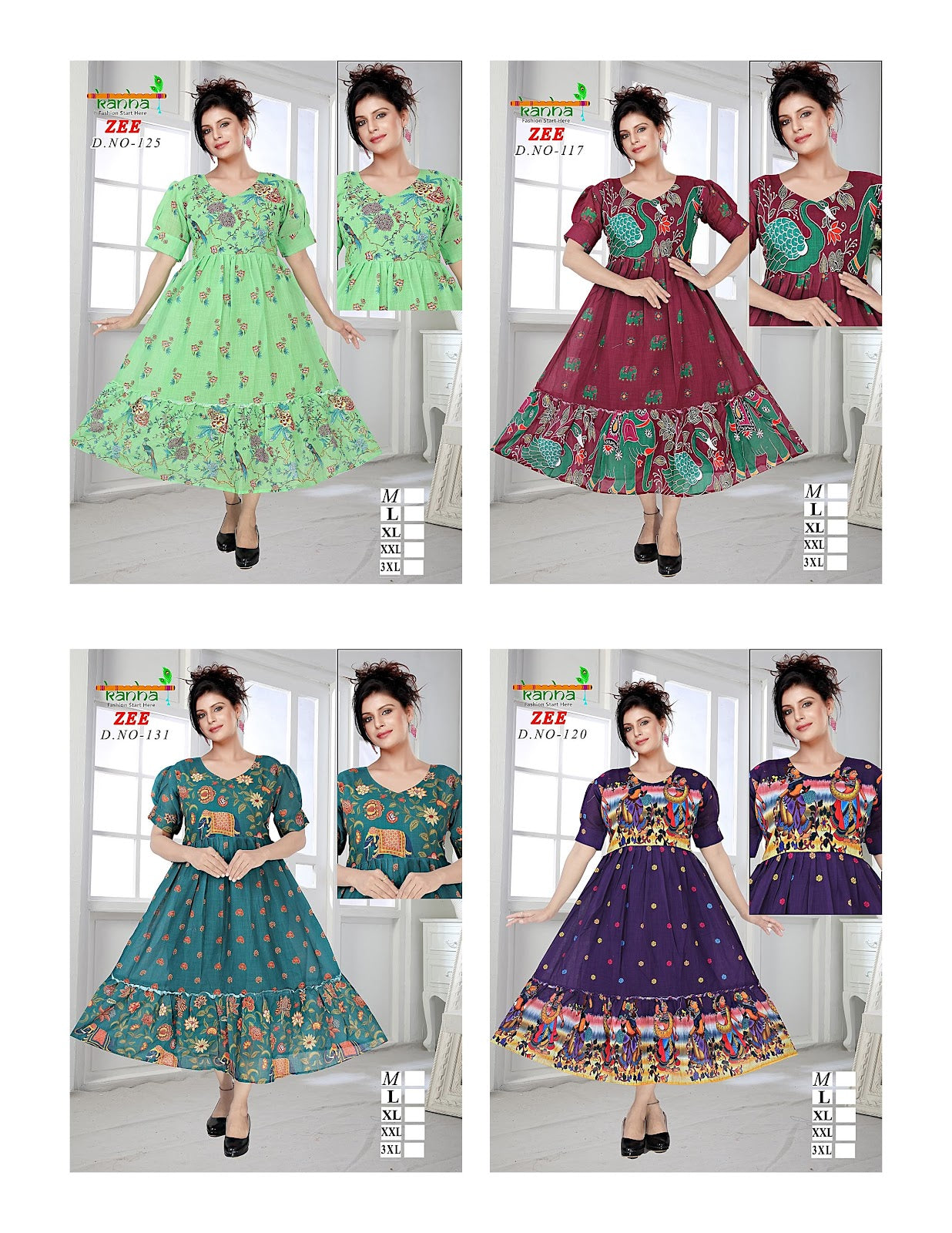 Zee Kanha Linen Anarkali Kurtis Wholesale