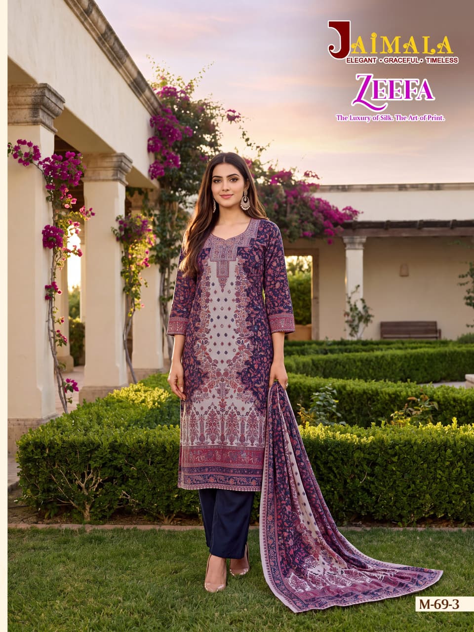 Zeefa Jaimala Viscose Silk Karachi Readymade Suits Supplier India