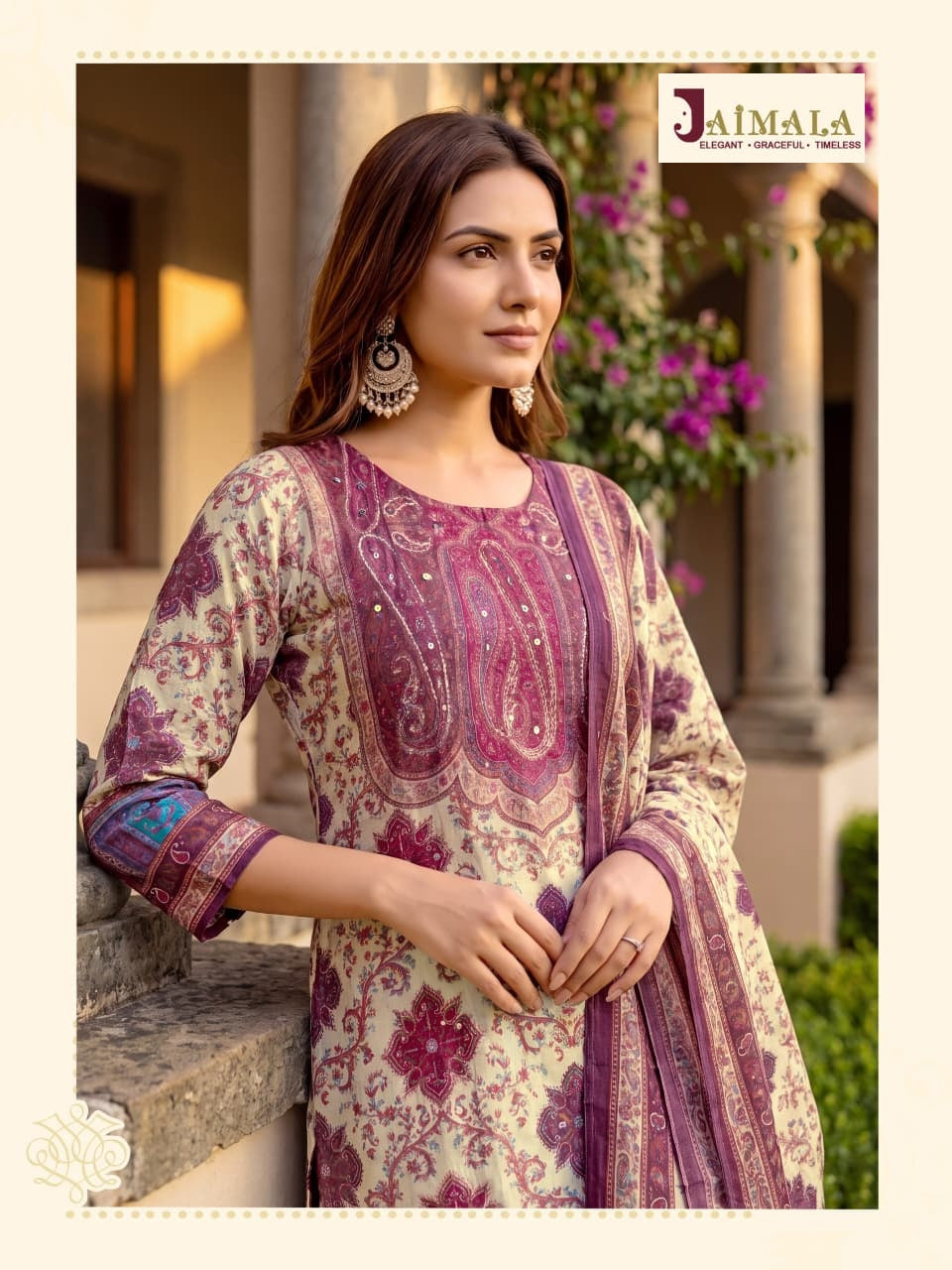 Zeefa Jaimala Viscose Silk Karachi Readymade Suits Supplier India