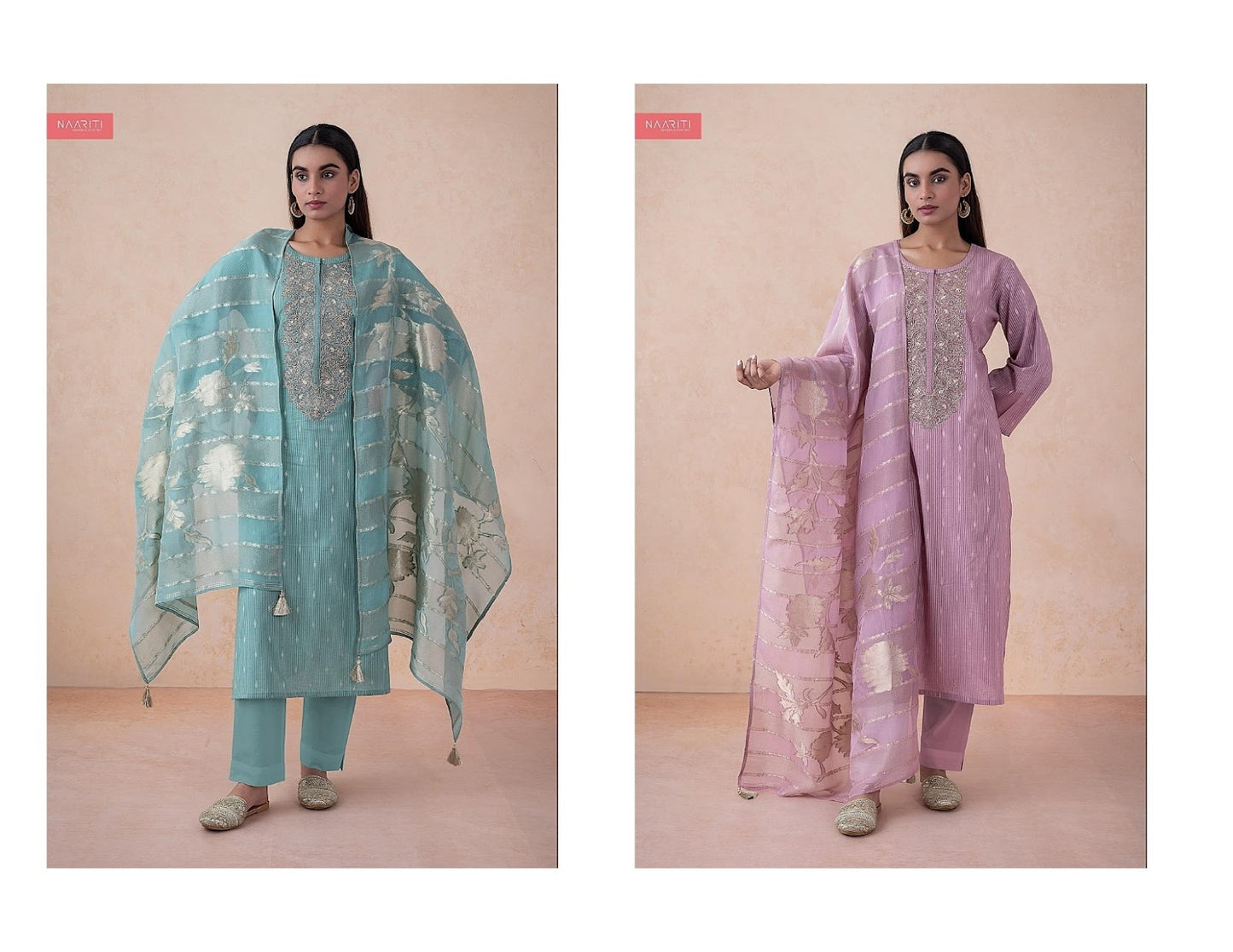 Zeefat Naariti Cotton Jacquard Pant Style Suits Manufacturer Ahmedabad