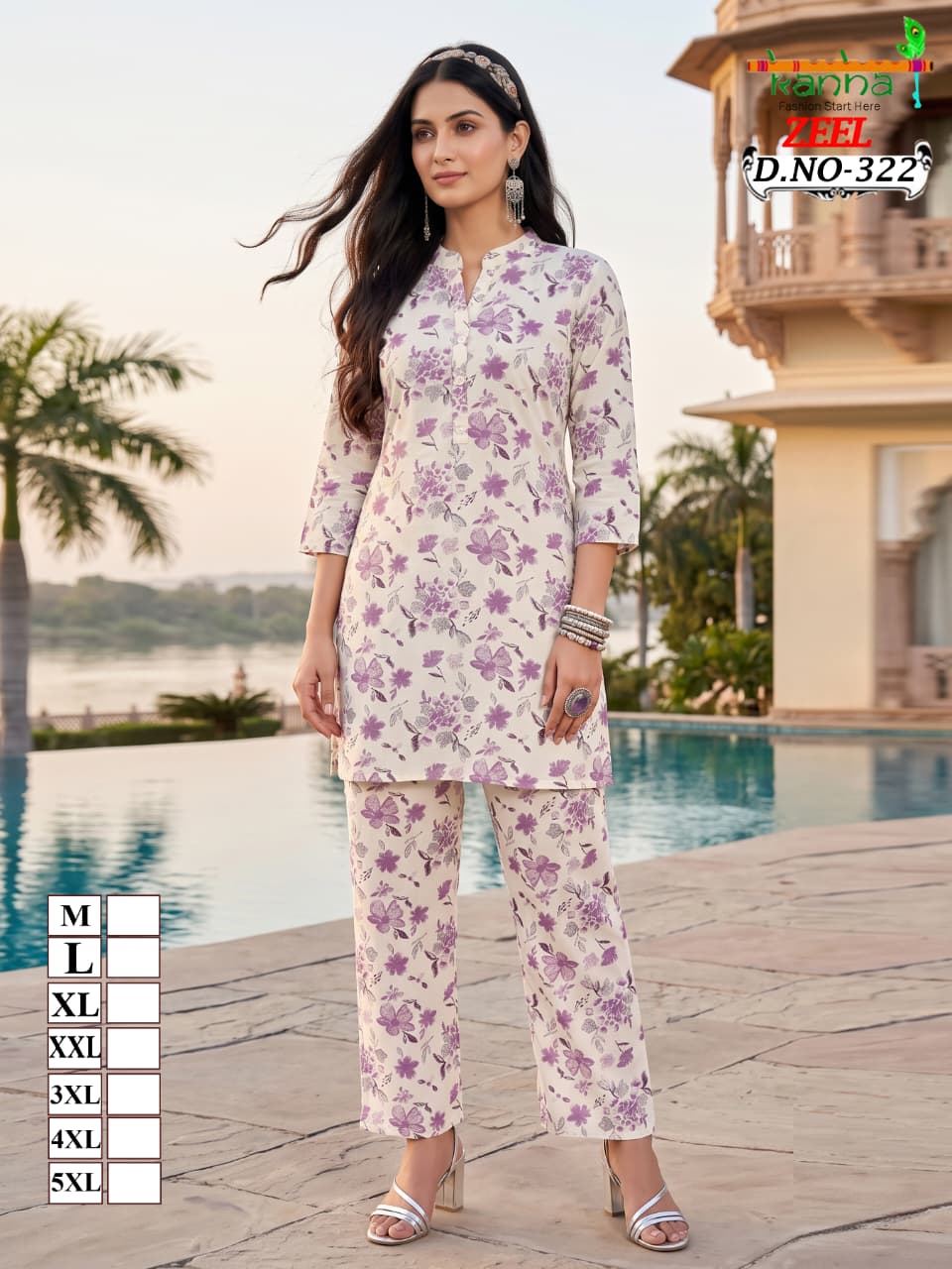 Zeel Liva 3107 Kanha Reyon Co Ord Set Wholesaler Ahmedabad