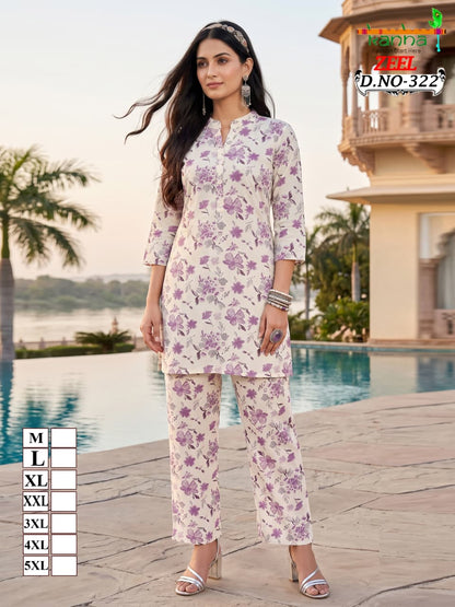 Zeel Liva 3107 Kanha Reyon Co Ord Set Wholesaler Ahmedabad