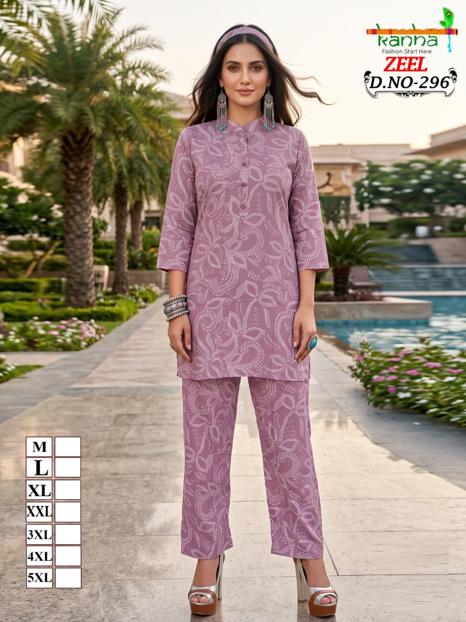Zeel Liva 3107 Kanha Reyon Co Ord Set Wholesaler Ahmedabad
