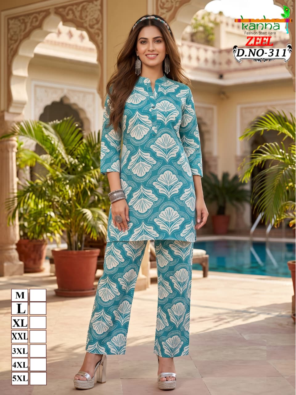 Zeel Liva 3107 Kanha Reyon Co Ord Set Wholesaler Ahmedabad