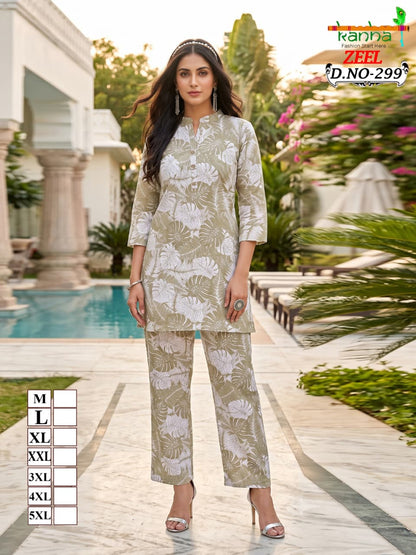 Zeel Liva 3107 Kanha Reyon Co Ord Set Wholesaler Ahmedabad