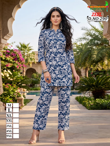 Zeel Liva 3107 Kanha Reyon Co Ord Set Wholesaler Ahmedabad