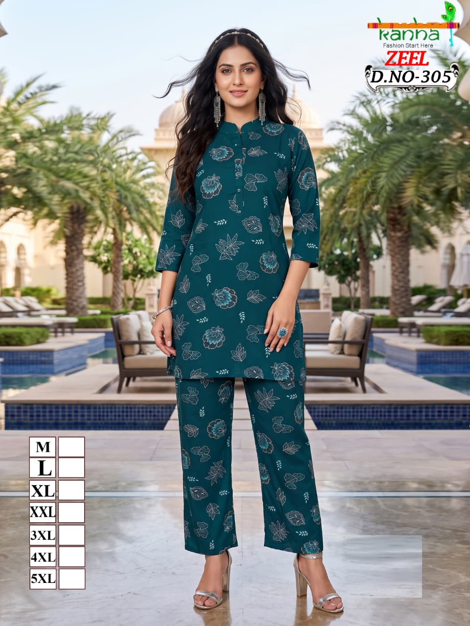 Zeel Liva 3107 Kanha Reyon Co Ord Set Wholesaler Ahmedabad