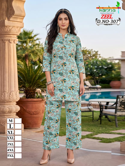 Zeel Liva 3107 Kanha Reyon Co Ord Set Wholesaler Ahmedabad