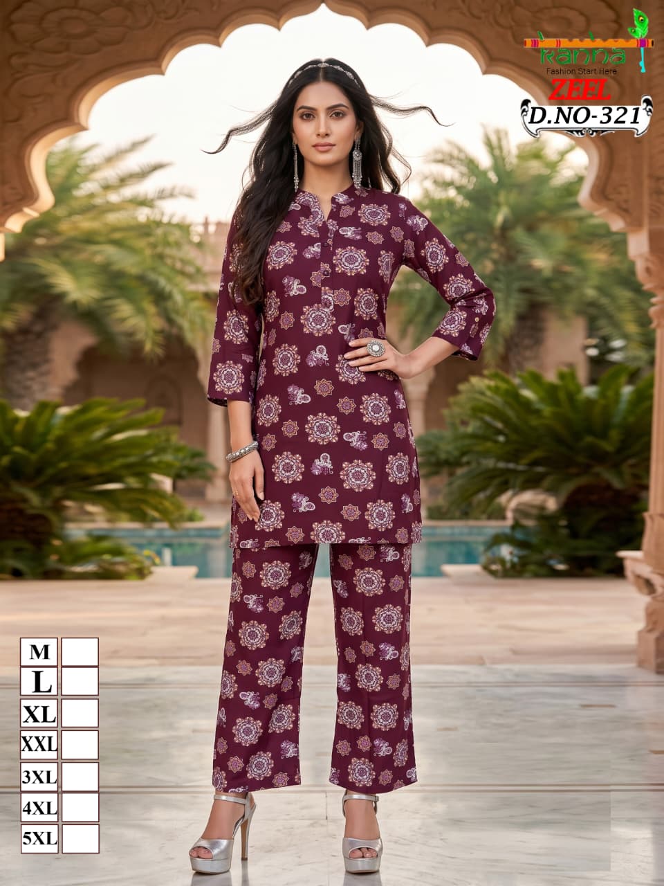 Zeel Liva 3107 Kanha Reyon Co Ord Set Wholesaler Ahmedabad