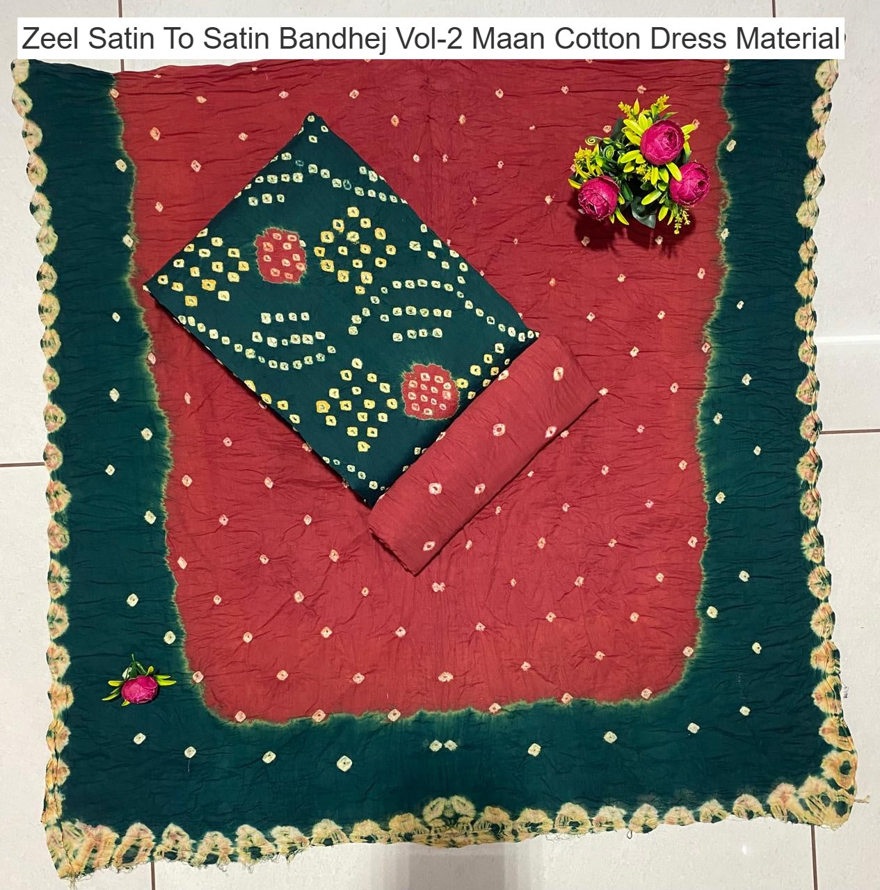 Zeel Satin To Satin Bandhej Vol-2 Maan Cotton Dress Material Wholesaler Gujarat