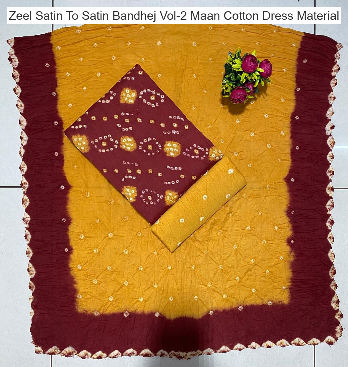Zeel Satin To Satin Bandhej Vol-2 Maan Cotton Dress Material Wholesaler Gujarat