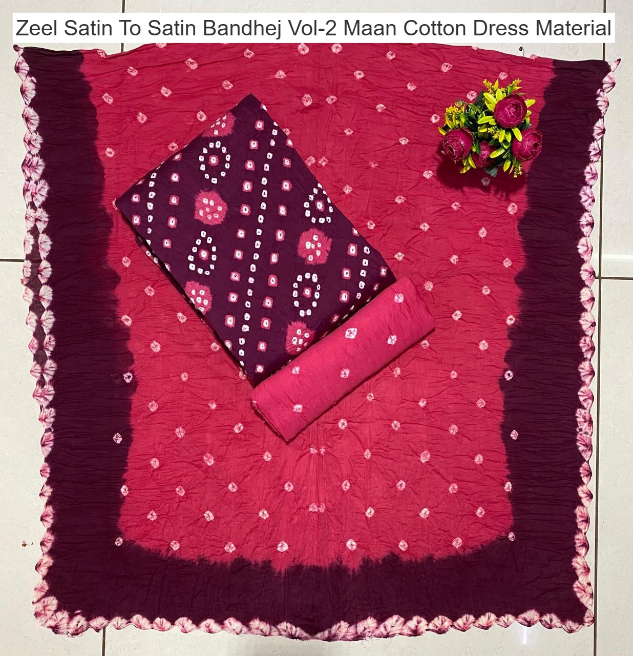 Zeel Satin To Satin Bandhej Vol-2 Maan Cotton Dress Material Wholesaler Gujarat