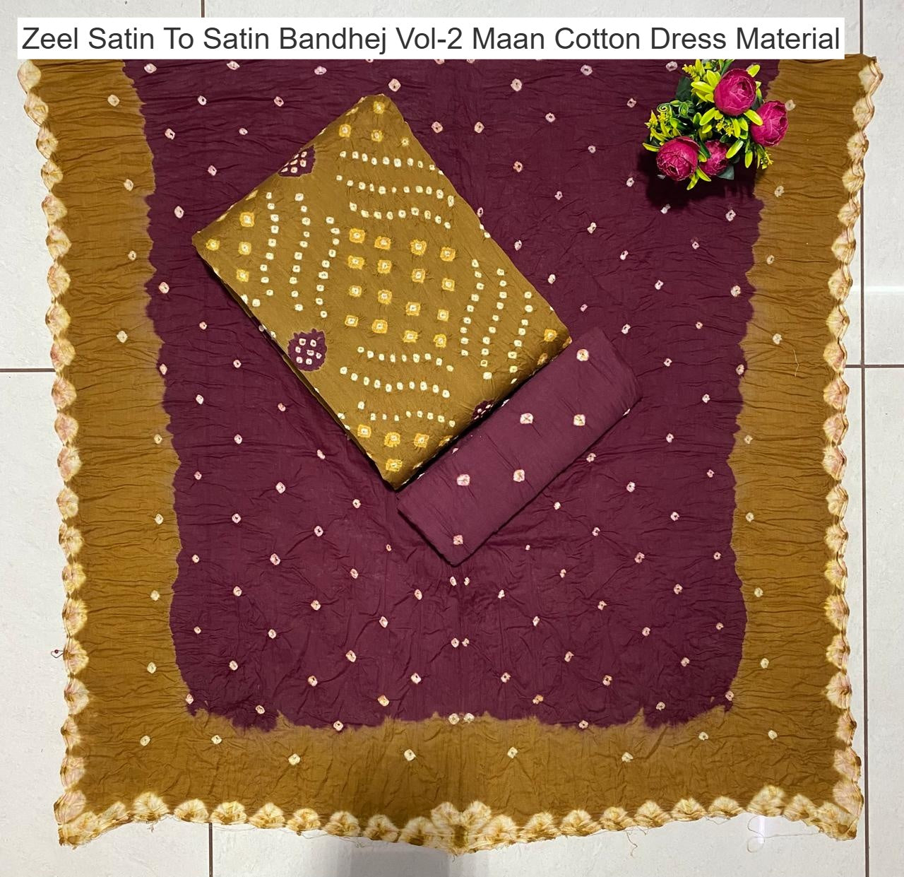 Zeel Satin To Satin Bandhej Vol-2 Maan Cotton Dress Material Wholesaler Gujarat