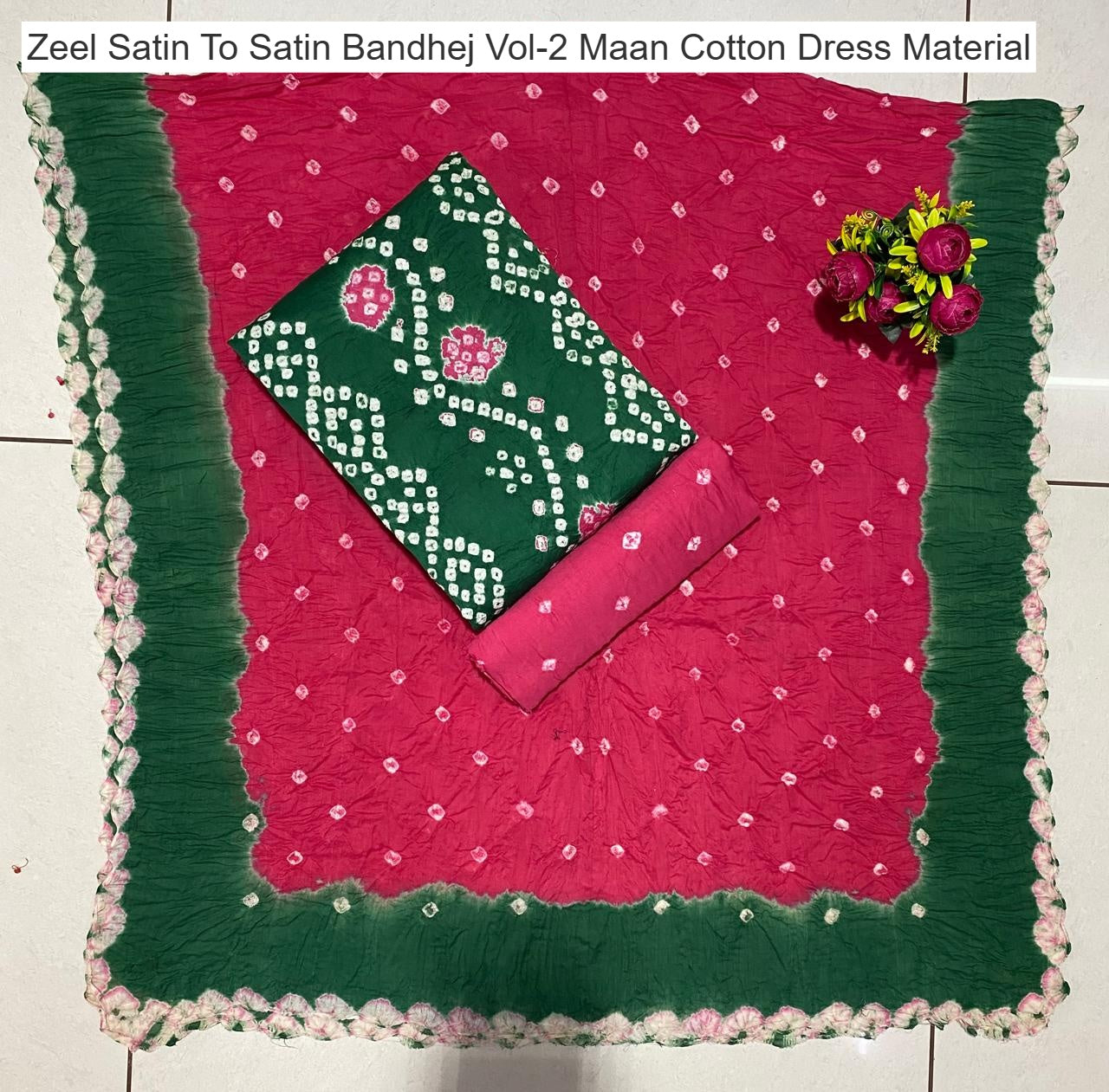 Zeel Satin To Satin Bandhej Vol-2 Maan Cotton Dress Material Wholesaler Gujarat