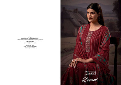Zeenat 34001-34004 Kesar Karachi Pure Viscose Pashmina Suits Manufacturer Gujarat