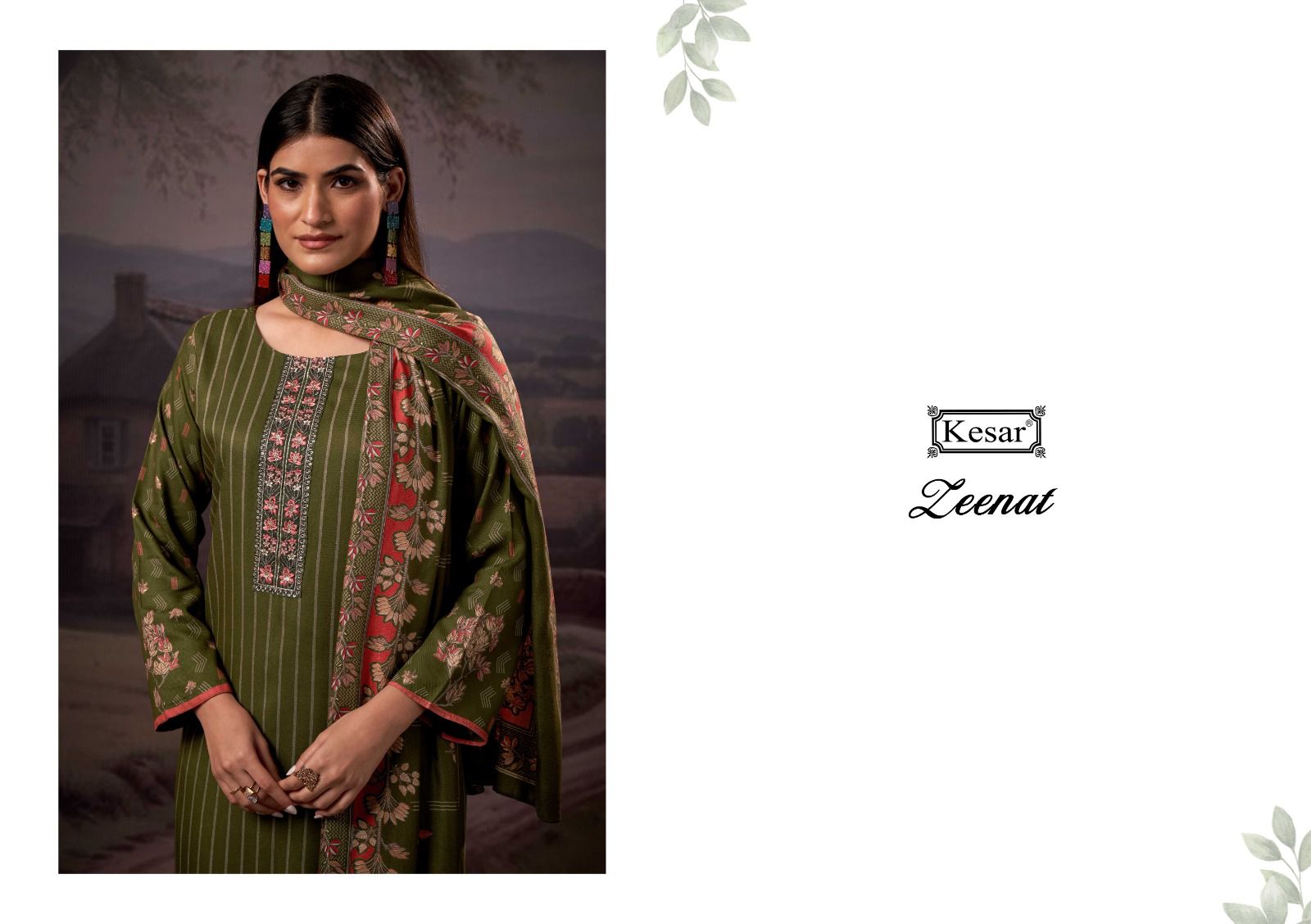 Zeenat 34001-34004 Kesar Karachi Pure Viscose Pashmina Suits Manufacturer Gujarat