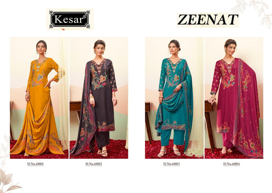 Zeenat 6001 Kesar Pashmina Suits Supplier Gujarat