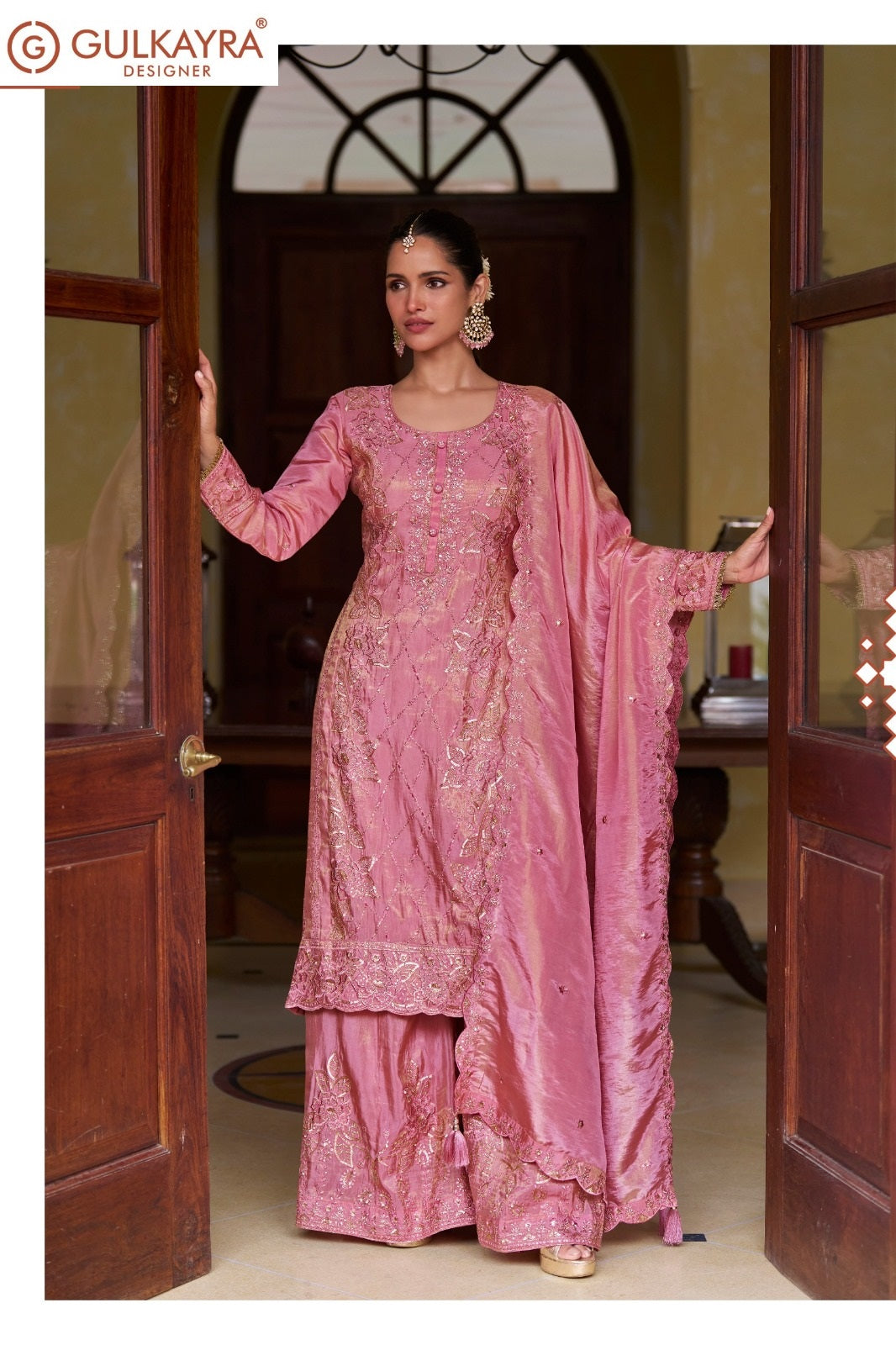 Zeenat Gulkayra Designer Simar Silk Readymade Plazzo Style Suits Exporter
