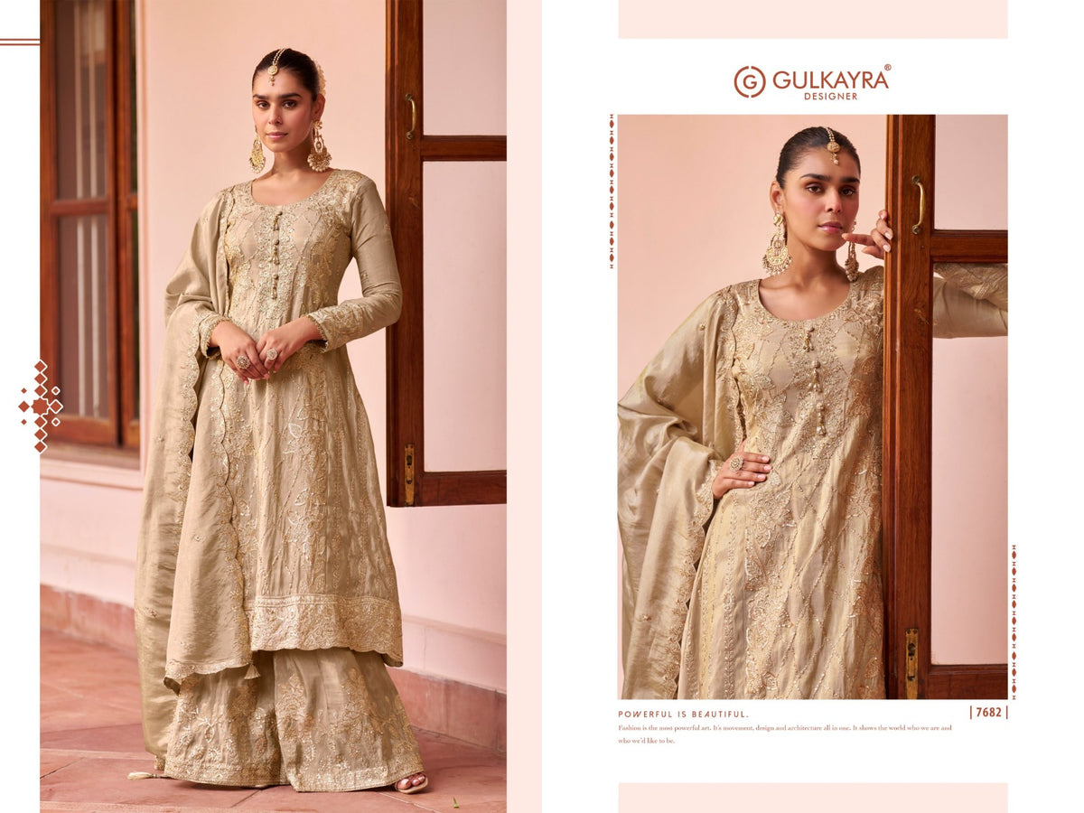 Zeenat Gulkayra Designer Simar Silk Readymade Plazzo Style Suits Exporter