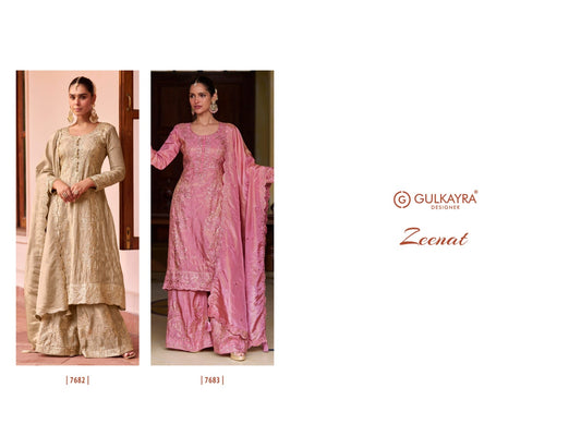 Zeenat Gulkayra Designer Simar Silk Readymade Plazzo Style Suits Exporter